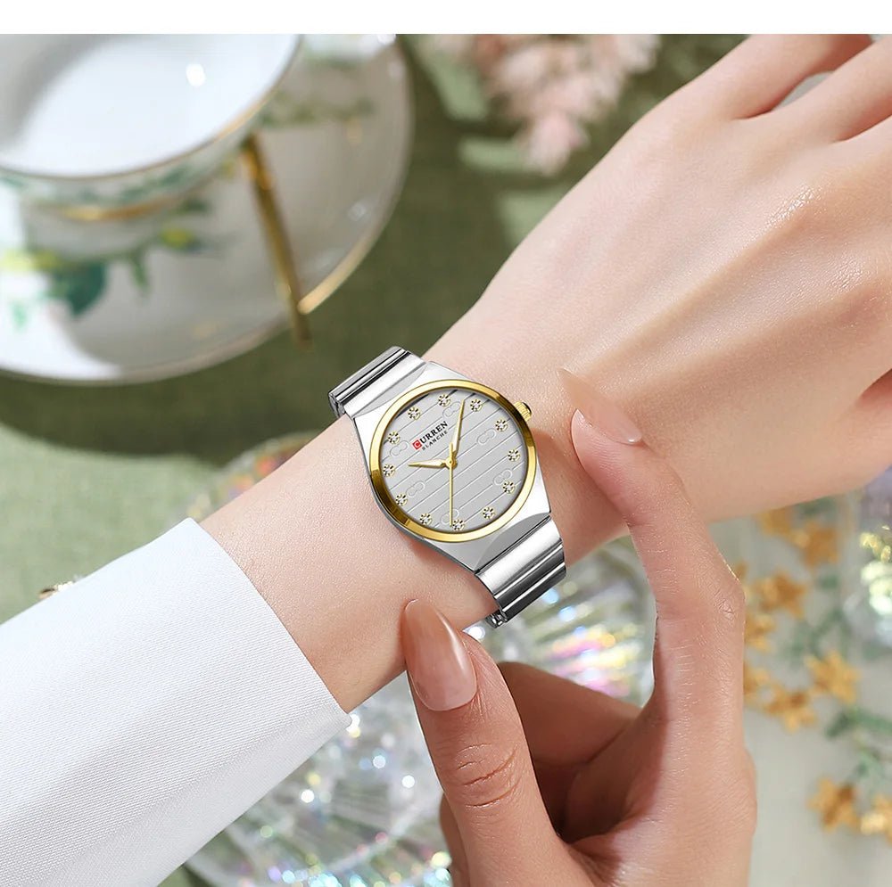 C-9110L Curren silver Dial silver Stainless Steel Analog Quartz Women's Watch. - Timecheck
