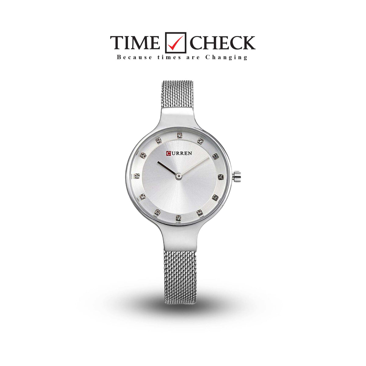 C9008L Curren Silver Dial Silver Stainless Chain Steel Analog Quartz Women's Watch. - Timecheck
