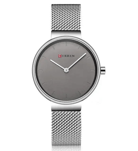 C9016L Curren Gray Dial Silver Stainless Steel Band Analog Quartz Women's Watch. - Timecheck