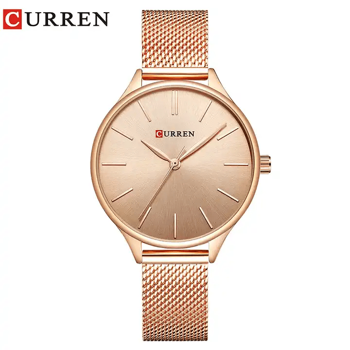 C9024L Curren Rose-gold Dial & Stainless Steel Chain Analog Quartz Women's Watch. - Timecheck