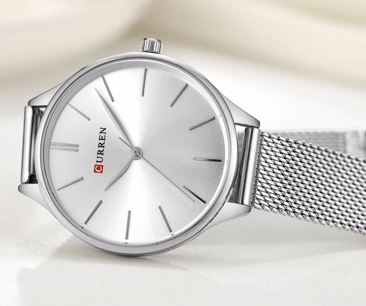 C9024L Curren Silver Dial Silver Stainless Steel Chain Analog Quartz Women's Watch. - Timecheck