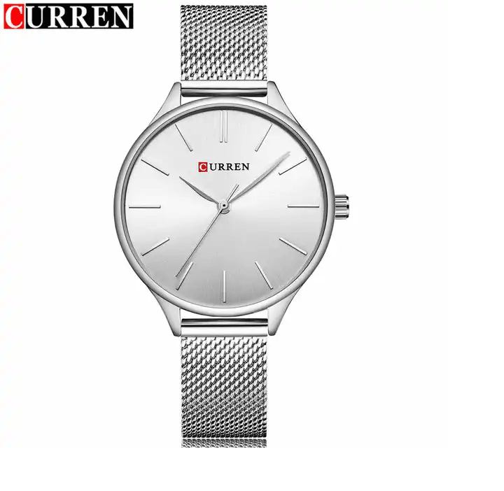 C9024L Curren Silver Dial Silver Stainless Steel Chain Analog Quartz Women's Watch. - Timecheck