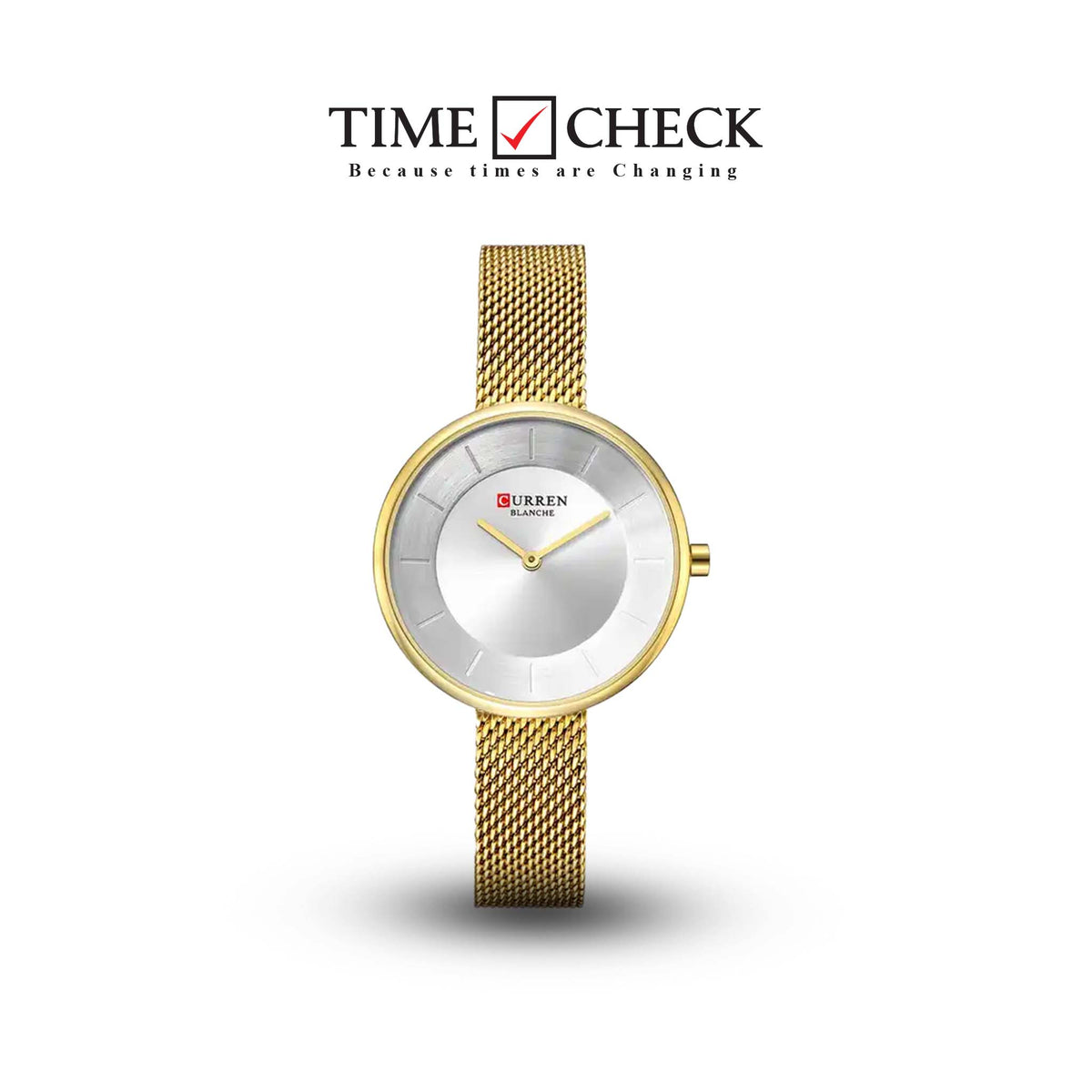 C9030L Curren Silver Dial Golden Stainless Steel Band Analog Quartz Women's Watch. - Timecheck