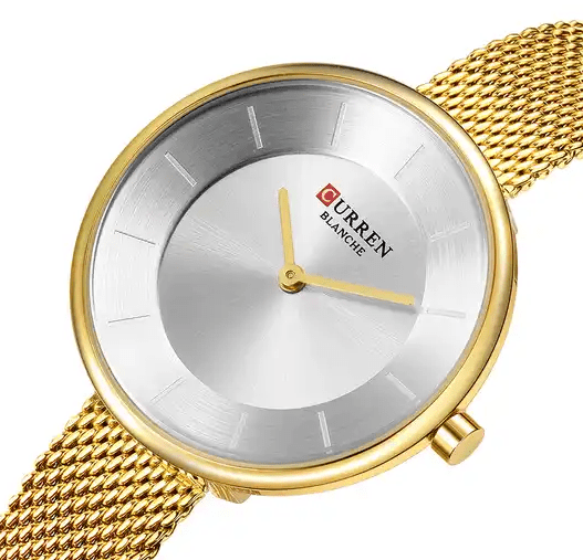 C9030L Curren Silver Dial Golden Stainless Steel Band Analog Quartz Women's Watch. - Timecheck