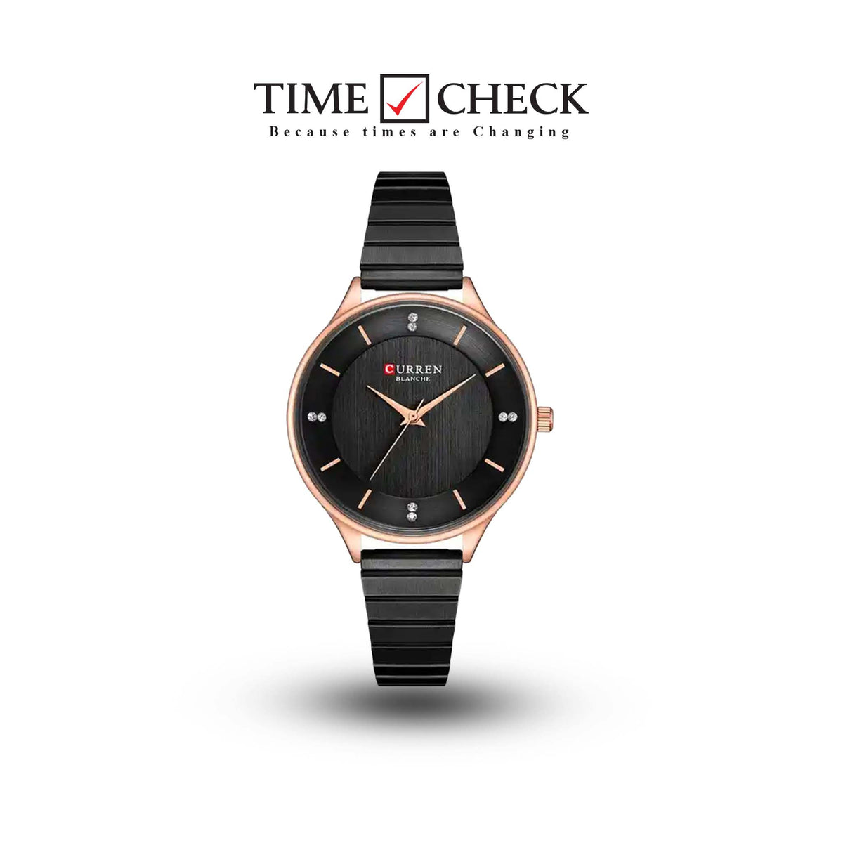 C9041L Curren Black Dial Black Stainless Chain Steel Analog Quartz Women's Watch. - Timecheck