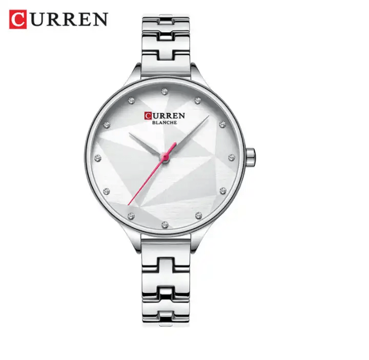 C9047L Curren Silver Dial Silver Stainless Steel Chain Analog Quartz Women's Watch. - Timecheck