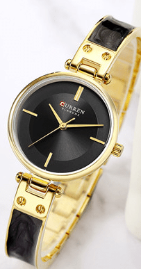 C9058L Curren Black Dial Black Stainless Chain Steel Analog Quartz Women's Watch. - Timecheck