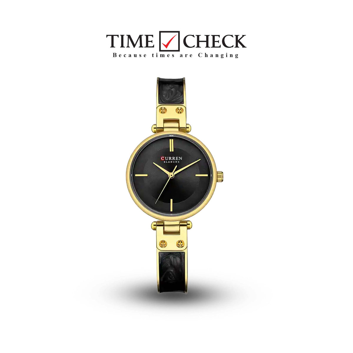 C9058L Curren Black Dial Black Stainless Chain Steel Analog Quartz Women's Watch. - Timecheck