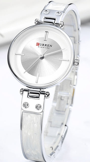 C9058L Curren Silver Dial Silver Stainless Chain Steel Analog Quartz Women's Watch. - Timecheck