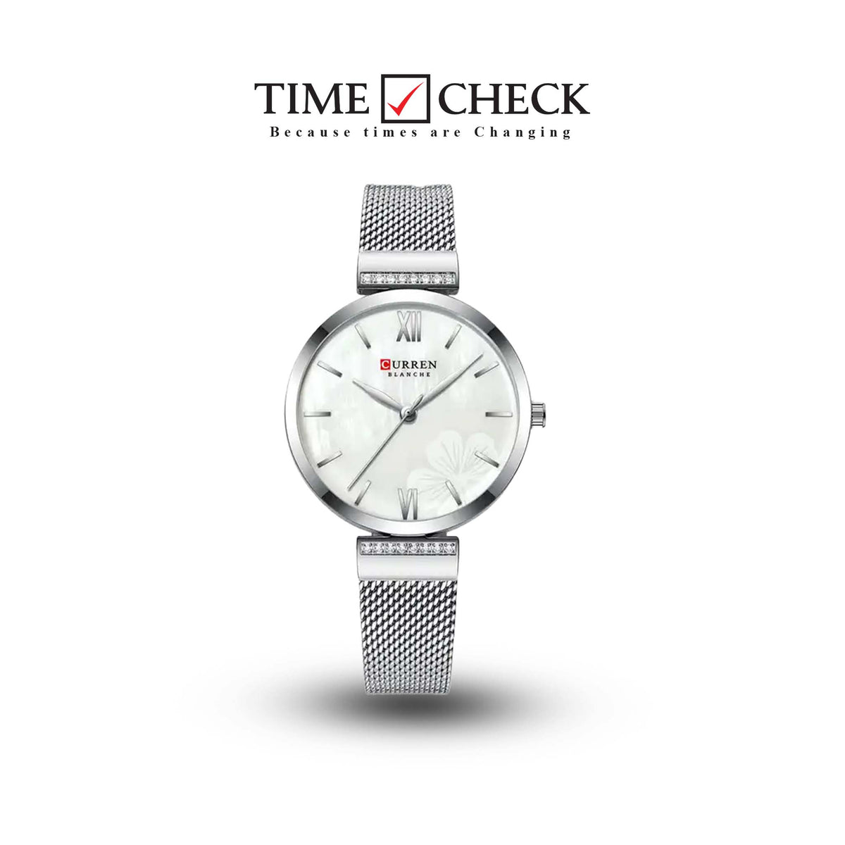 C9067L Curren White Dial Silver Stainless Steel Chain Analog Quartz Women's Watch. - Timecheck