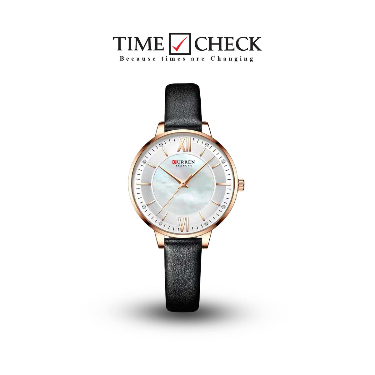 C9080L Curren Silver Dial Pink Leather Strap Analog Quartz Women's Watch. - Timecheck
