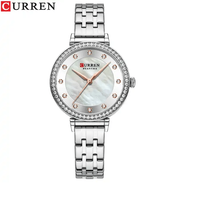 C9087L Curren Silver Dial & Silver Stainless Steel Chain Analog Quartz Women's Watch. - Timecheck