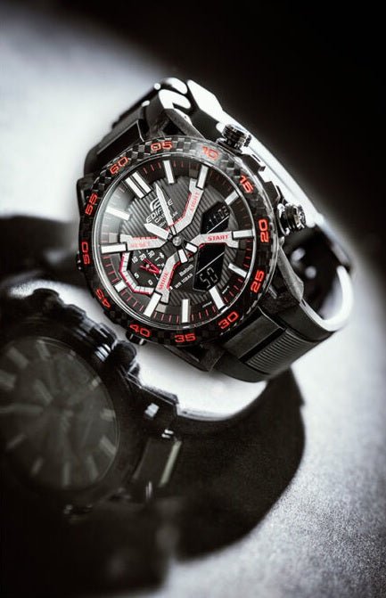 Casio Edifice – ECB-2000PB-1ADF BLACK Dial RUBBER STRAP Analog/DIGITAL Men's Watch. - Timecheck