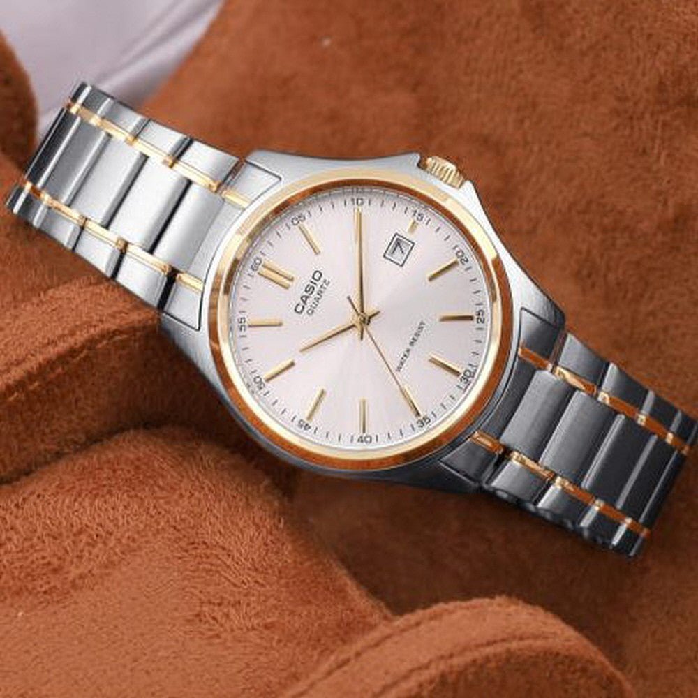 Casio MTP-1183G-7ADF Silver & Gold Analog Quartz Men's Watch. - Timecheck