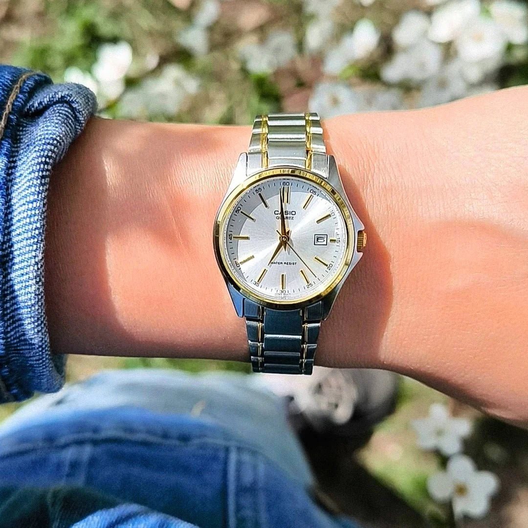 Casio MTP-1183G-7ADF Silver & Gold Analog Quartz Men's Watch. - Timecheck