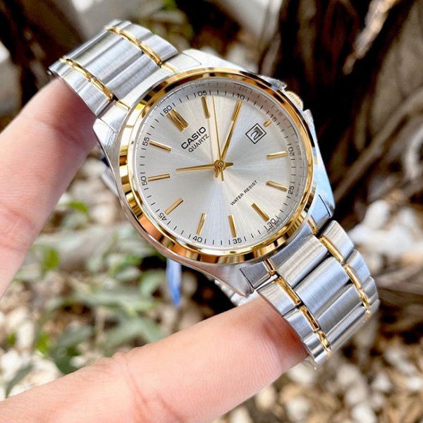 Casio MTP-1183G-7ADF Silver & Gold Analog Quartz Men's Watch. - Timecheck
