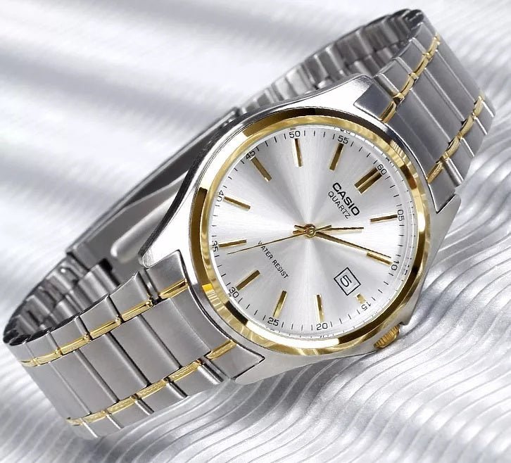 Casio MTP-1183G-7ADF Silver & Gold Analog Quartz Men's Watch. - Timecheck