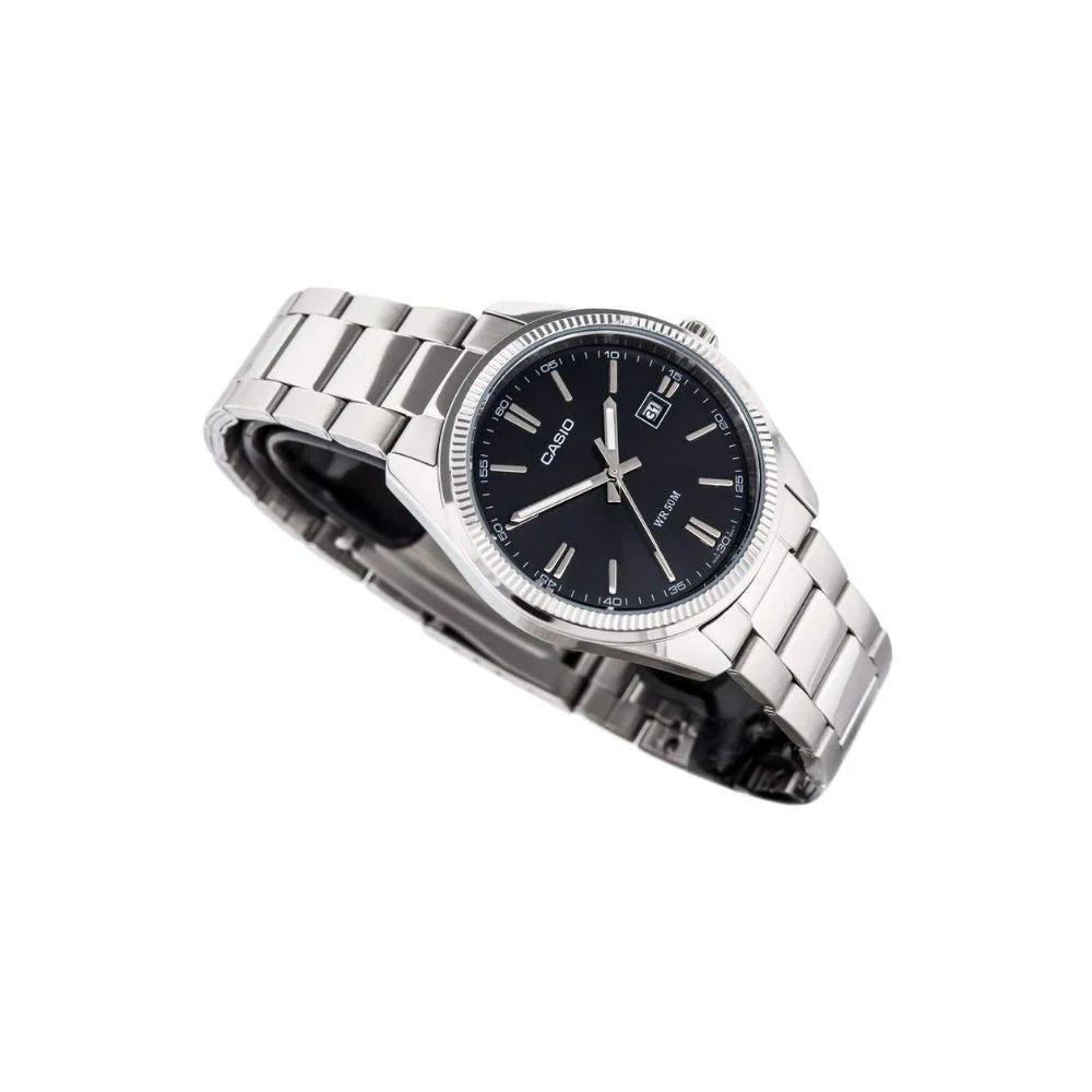 Casio MTP-1302D-1A1VDF Enticer Black Dial Stainless Steel Men's Watch