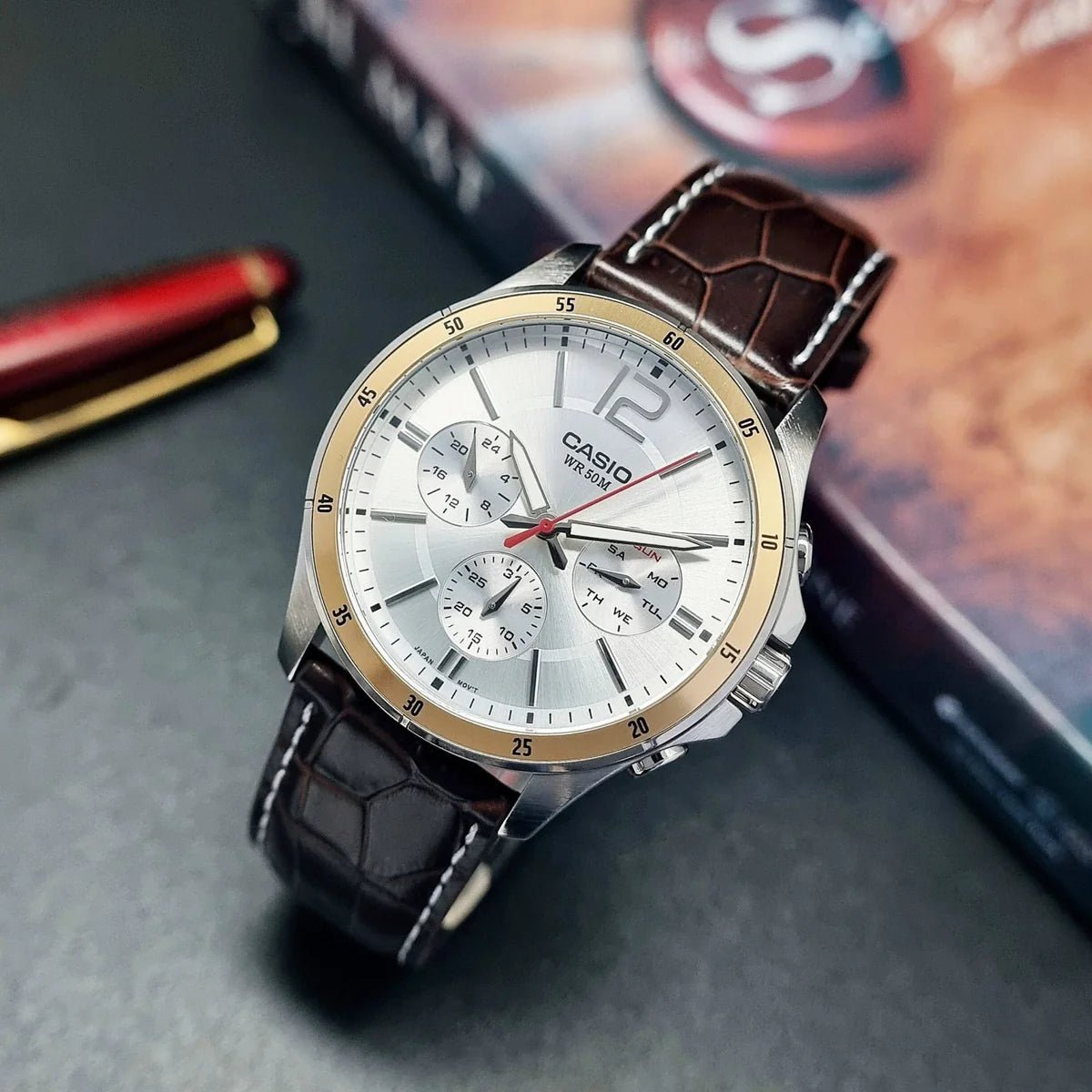 Casio MTP-1374L-7AVDF Quartz Multi Function White Dial Men’s Watch. - Timecheck