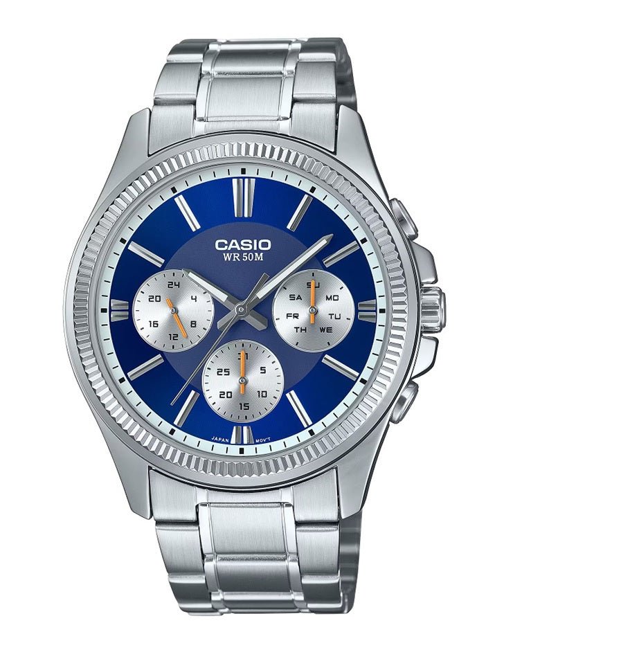 CASIO - MTP-1375D-2A1VDF BLUE Dial Quartz Multi Function Men's Watch. - Timecheck