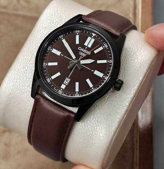Casio MTP-VD02B-5EUDF Analog Leather Band Quartz Men's Watch. - Timecheck