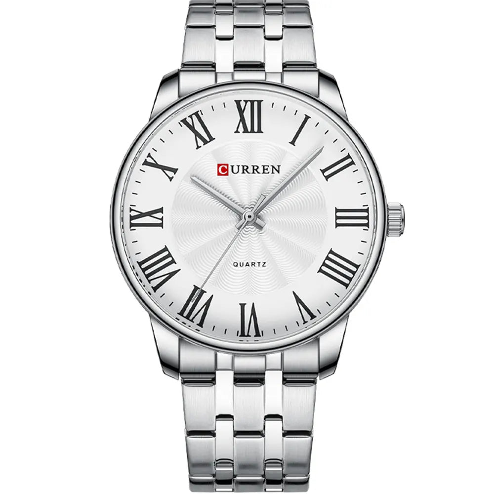 Curren 8422 Classic Stainless Steel 44mm Dial Size Analog Quartz Men's Watch. - Timecheck