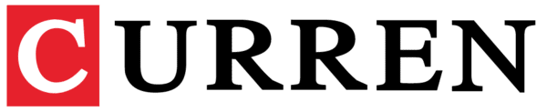 curren logo featuring a clock icon merged with a checkmark