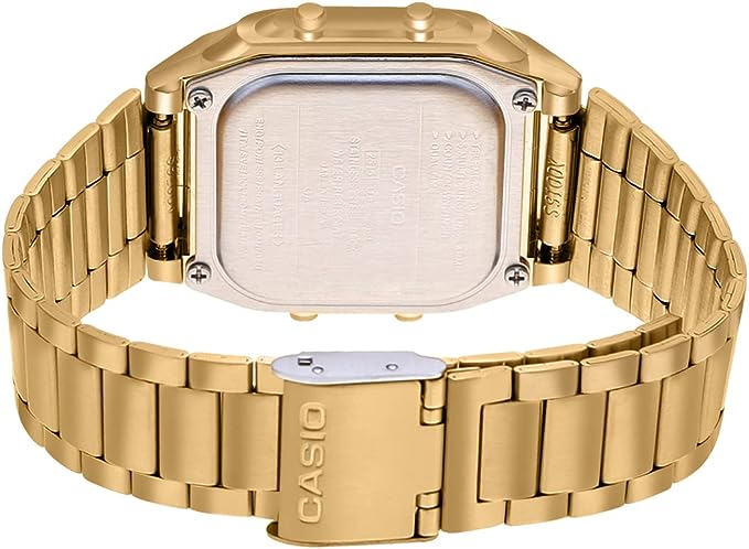 DB-360G-9ADF Casio Illuminator Stainless Steel Golden Band Digital Men's Watch. - Timecheck