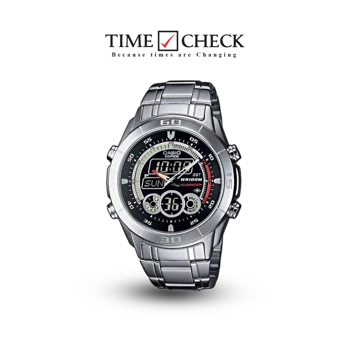 EFA-115D-1A1VDF Casio Edifice Analog-Digital Black Dial Men's Watch. - Timecheck
