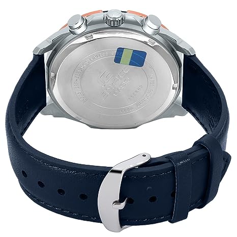 EFR-539L-7CVUDF Casio Chronograph Leather Strap Analog Off-White Dial Men's Watch. - Timecheck