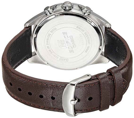 EFR-546L-7AVUDF Casio Edifice Brown Leather Strap Chronograph White Dial Men's Watch. - Timecheck