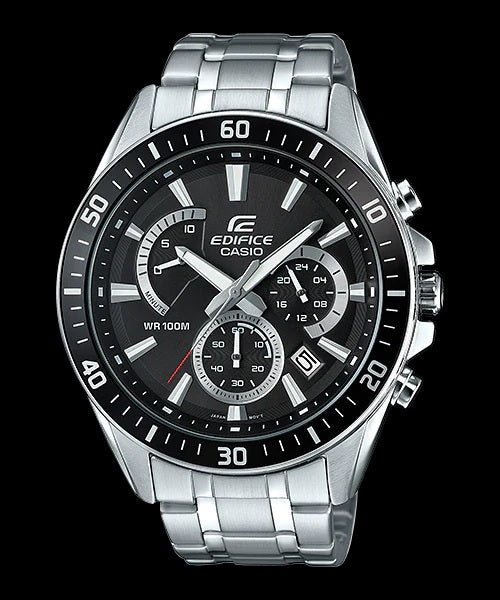 EFR-552D-1AVUDF Casio Edifice Chronograph BLACK Dial Silver Steel Band Men's Watch. - Timecheck