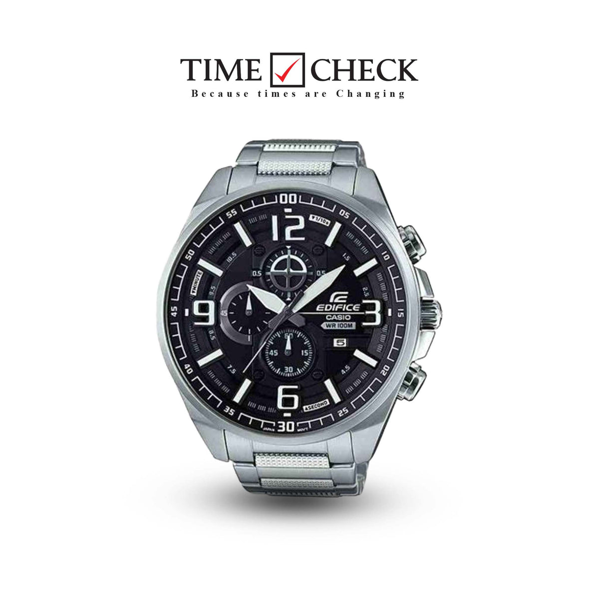 EFR-555D-1AVUDF Casio Edifice Black Dial Stainless steel Chronograph Men's Watch. - Timecheck