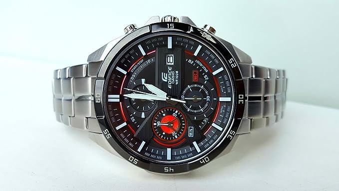 EFR-556DB-1AVUDF Casio Black Dial Stainless Steel Analog Chronograph Men's Watch. - Timecheck