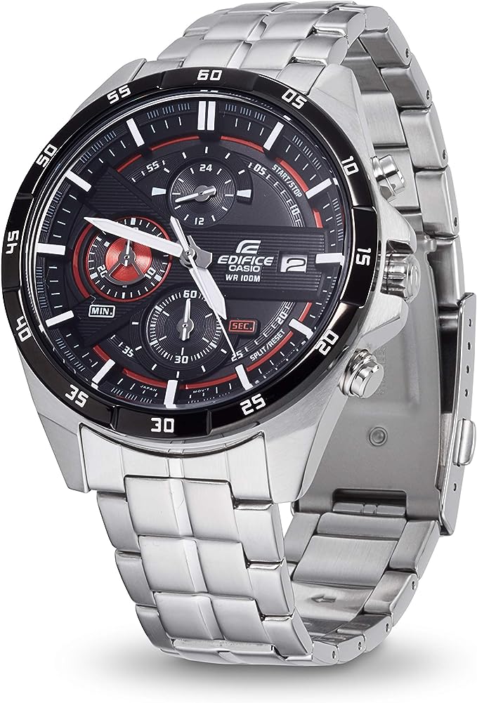 EFR-556DB-1AVUDF Casio Black Dial Stainless Steel Analog Chronograph Men's Watch. - Timecheck