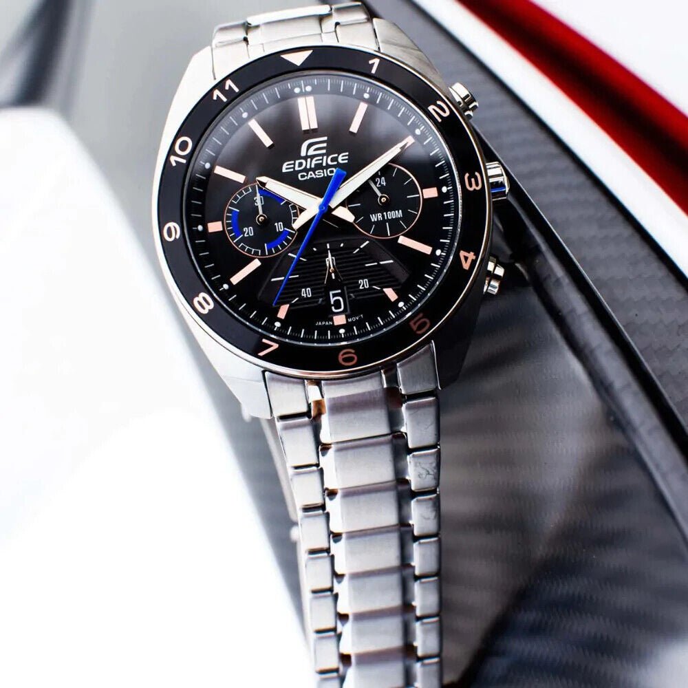 EFV-590D-1AVUDF CASIO BLACK DIAL STAINLESS STEEL EDIFICE BLACK DIAL MEN'S WATCH - Timecheck