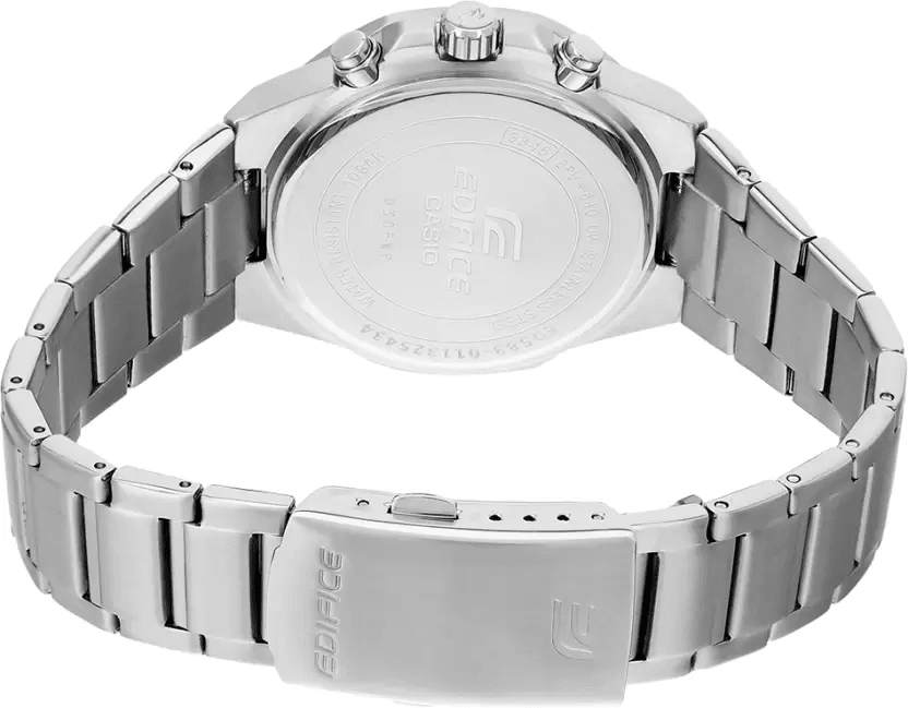 EFV-640D-1AVUDF Casio Edifice Black Dial Silver SS Chain Chronograph Analog Men's Watch. - Timecheck