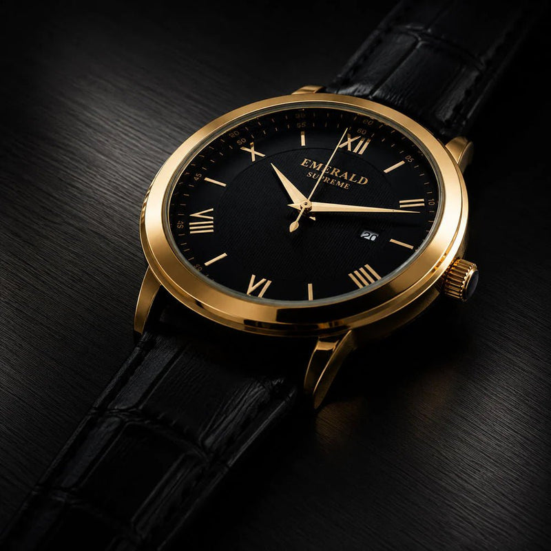 Emerald Classic Dream 2026 Black Dial Gold-Tone Men's Watch - Timecheck