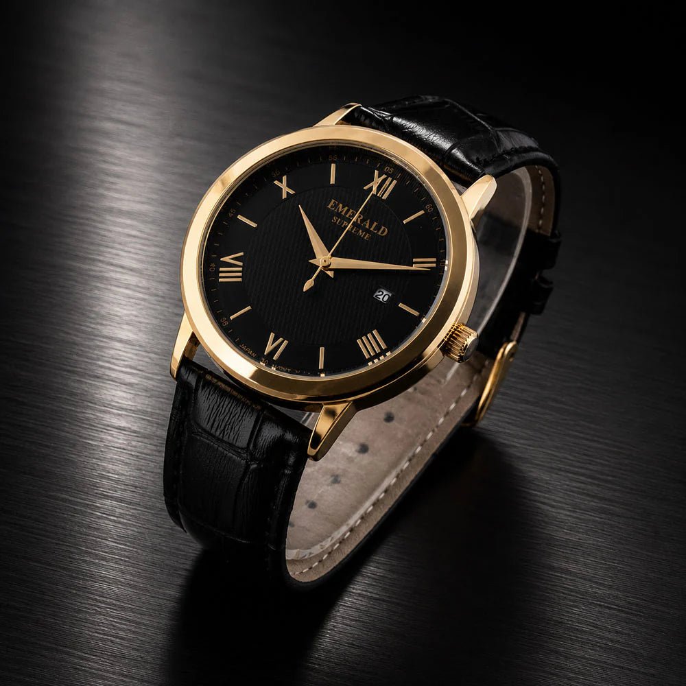 Emerald Classic Dream 2026 Black Dial Gold-Tone Men's Watch - Timecheck