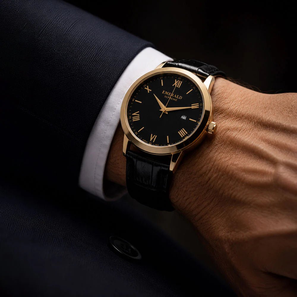 Emerald Classic Dream 2026 Black Dial Gold-Tone Men's Watch - Timecheck