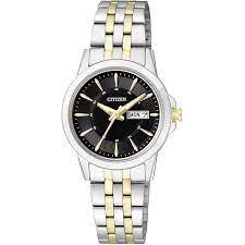 EQ0608-55E CITIZEN Quartz Black Dial Two-tone Women's Watch. - Timecheck