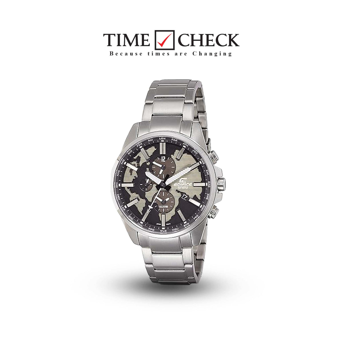 ETD-300D-5AVUDF Casio Edifice Analog Brown Dial Stainless Steel Men's Watch. - Timecheck