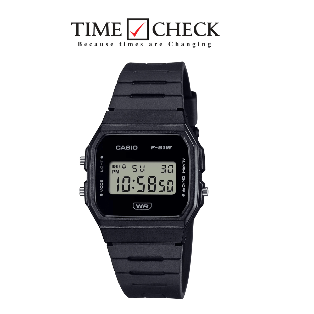 F-91WB-1AD Casio digital LCD lightweight and slim men's watch - Timecheck