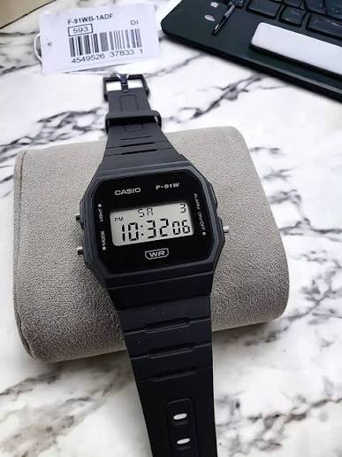 F-91WB-1AD Casio digital LCD lightweight and slim men's watch - Timecheck
