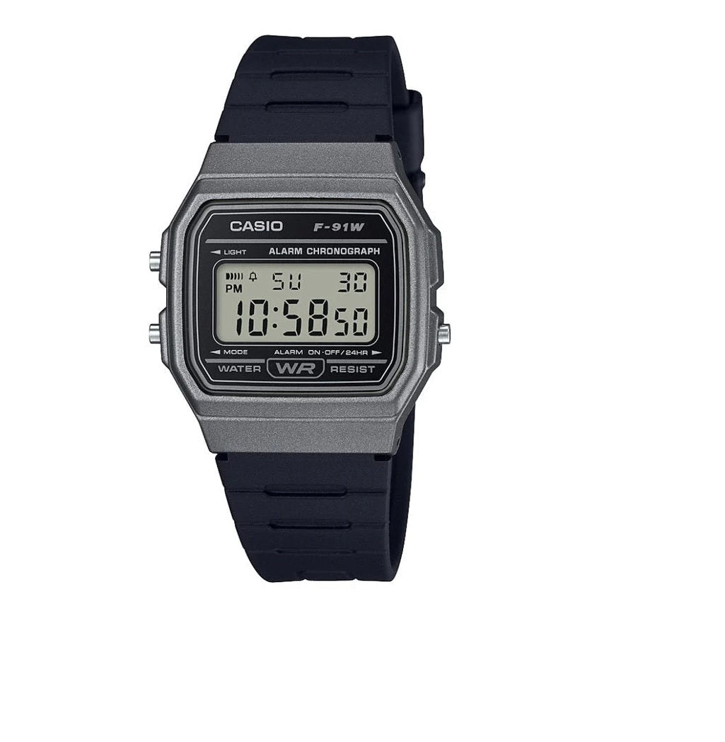 F-91WM-1BDF Casio Resin Case & Band GRAY Case Digital Quartz men's Watch. - Timecheck