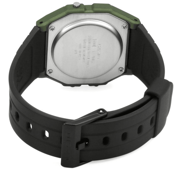 F-91WM-3AEF Casio Resin Case & Band Green Case Digital Quartz men's Watch. - Timecheck