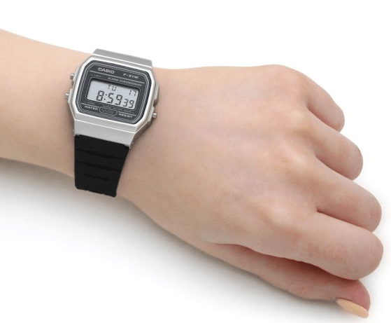 F-91WM-7ADF Casio Resin Case & Band Silver Case Digital Quartz Women's Watch. - Timecheck