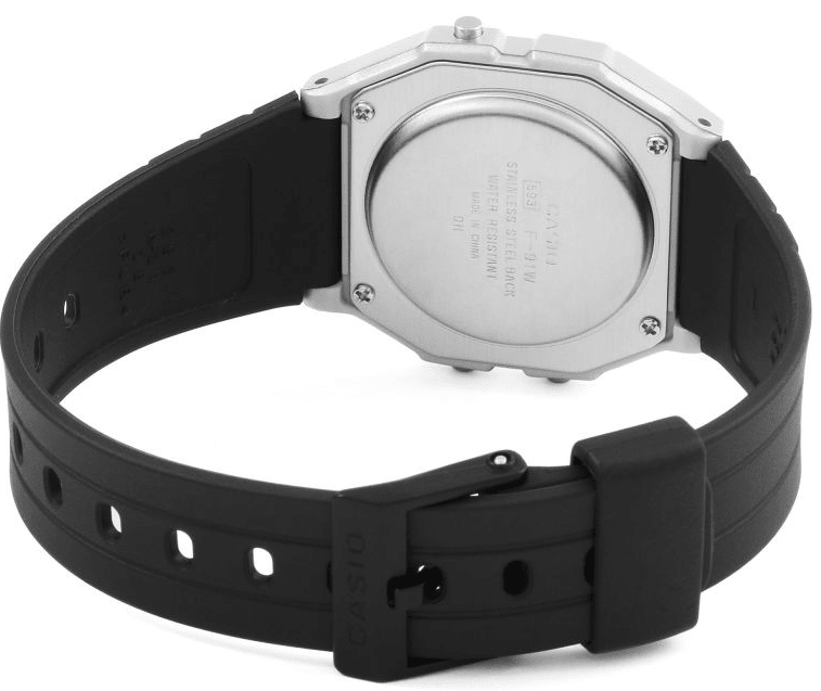 F-91WM-7ADF Casio Resin Case & Band Silver Case Digital Quartz Women's Watch. - Timecheck