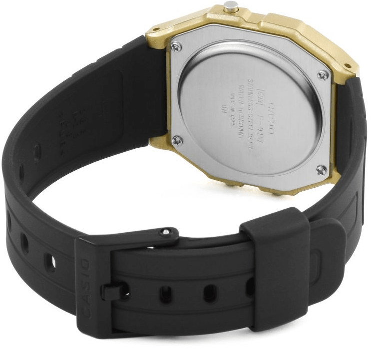 F-91WM-9AEF Casio Resin Case & Band Gold Case Digital Quartz men's Watch. - Timecheck