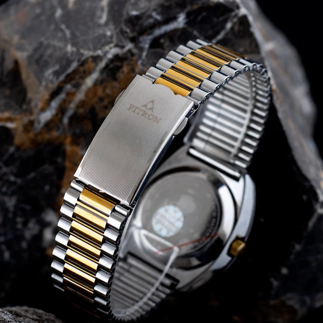 Fitron DiaStar Gold Dial Silver-Gold Stainless Steel Chain Analog Quartz Men's Watch. - Timecheck